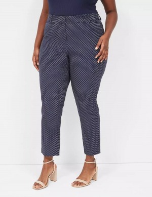 Women Lane Bryant 4-Season Slim Ankle Pants Navy | MQI9541AN