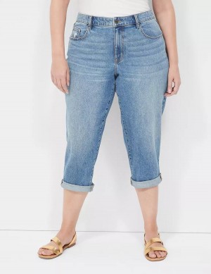 Women Lane Bryant Boyfriend Fit Capri Jeans Blue | LPR150RD