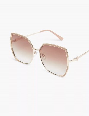 Women Lane Bryant Butterfly Aviator Sunglasses Brown | KFT8082FC