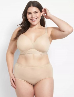 Women Lane Bryant Comfort Bliss Lightly Lined Full Coverage Bralettes Beige | DVT4318OX