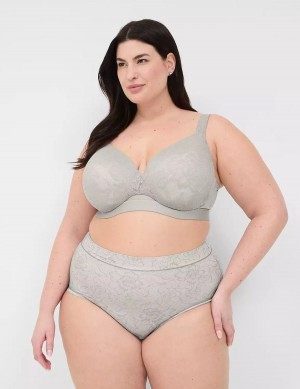 Women Lane Bryant Comfort Bliss Lightly Lined Full Coverage With Lace Bralettes Grey | WKB1445PB