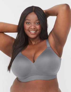 Women Lane Bryant Comfort Bliss No-Wire Lounge Bralettes Dark Grey | JTQ9113CB