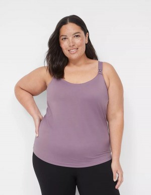 Women Lane Bryant Comfort Bliss Nursing Cami Bralettes Purple | BHO796XE