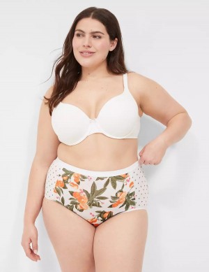 Women Lane Bryant Cotton Full Briefs Yellow White | HDK970TM