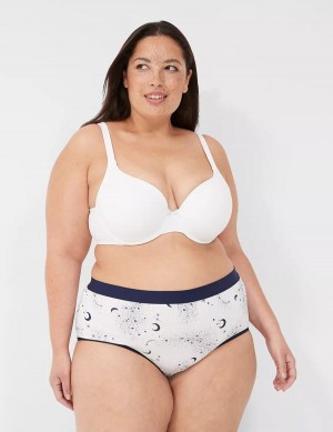 Women Lane Bryant Cotton Full With Wide Waistband Briefs White | FZD5261SH