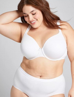 Women Lane Bryant Cotton Lightly Lined Full Coverage Bralettes White | NHP6076FH