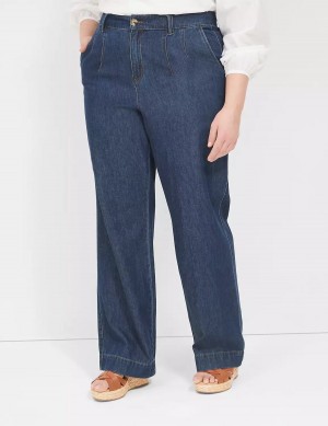 Women Lane Bryant Dressy Jeans Dark Blue | UBY2716QK