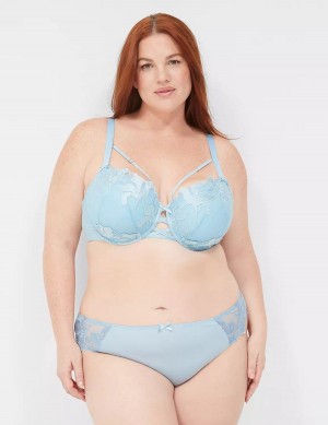 Women Lane Bryant Embroidered Boost Balconette Bra Blue | KNA7397BM