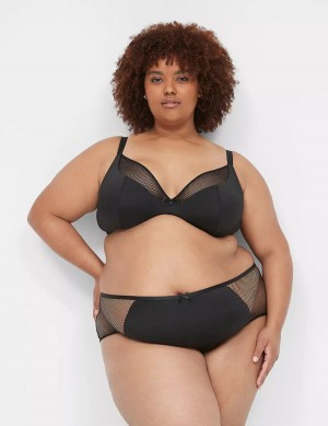 Women Lane Bryant Fishnet Briefs Black | NCP2097VL