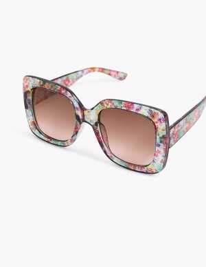 Women Lane Bryant Floral Square Sunglasses Multicolor | CLJ6020YU