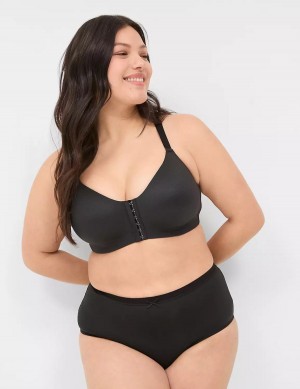 Women Lane Bryant Front-Close No-Wire Bralettes Black | YUH9667FP