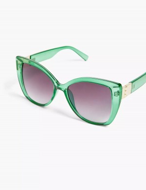 Women Lane Bryant Green Jelly Cateye Sunglasses Green | PXW9763WW