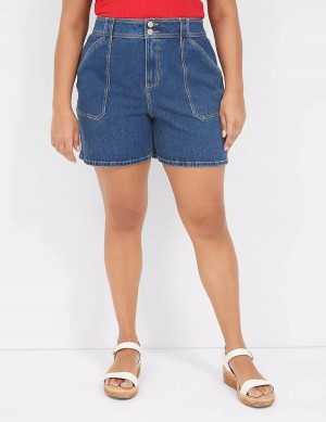 Women Lane Bryant High-Rise Utility Jean Shorts Light Blue | ODW966AE