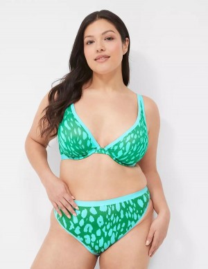 Women Lane Bryant High Apex Unlined Bra Green | IHG542RU