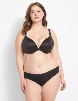 Women Lane Bryant Invisible Backsmoother Boost Plunge Bralettes Black | AKW188CN