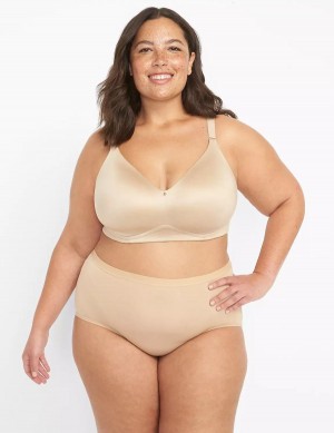 Women Lane Bryant Invisible Backsmoother Lightly Lined No-Wire Bralettes Beige | TAY4989EC