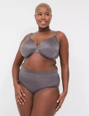 Women Lane Bryant Invisible Backsmoother Lightly Lined Full Coverage Bralettes Dark Grey | ONP2982OU