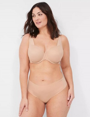 Women Lane Bryant Invisible Edge Thong Panty Beige | BMX9743HR