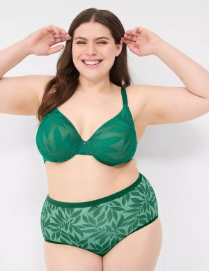 Women Lane Bryant Invisible Lace Backsmoother Full Coverage Bralettes Dark Green | XEZ1634AW