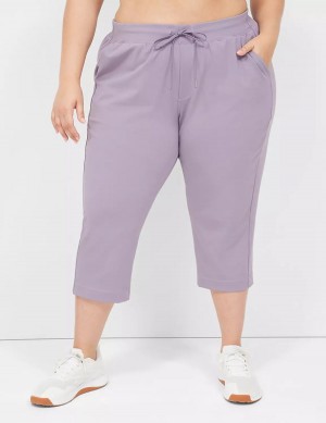 Women Lane Bryant LIVI Knit Capri Pants Purple Olive | CGD9263ZN