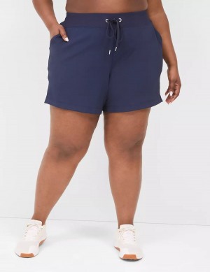 Women Lane Bryant LIVI Knit Shorts Navy | PTI4020FQ