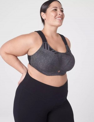 Women Lane Bryant LIVI Max Support Wicking Underwire Sports Bra Grey | BYK8865JW