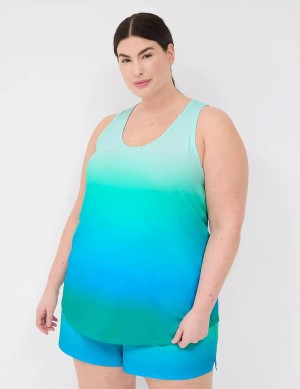 Women Lane Bryant LIVI Scoop-Neck Wicking Racerback Tank Top Green | TVW6377DP