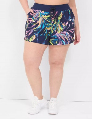 Women Lane Bryant LIVI Stretch Woven Shorts Navy Multicolor | GZU6878SS