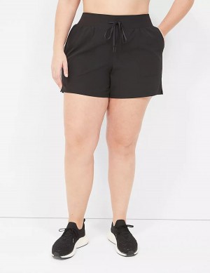 Women Lane Bryant LIVI Stretch Woven Shorts Black | ATR547JM