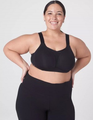 Women Lane Bryant LIVI Wireless Medium-Impact Wicking Sports Bra Black | IFV539ZT