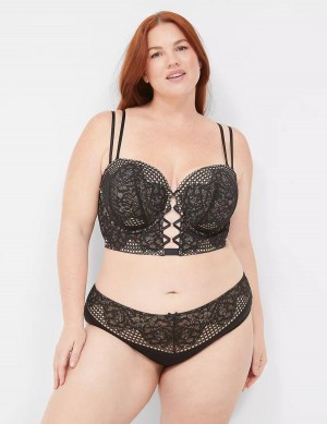 Women Lane Bryant Lace-Back Cheeky Panty Black | ZCE5071CA