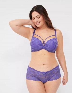 Women Lane Bryant Lace Max Boost Plunge Bralettes Purple | SCF10067FL