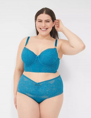 Women Lane Bryant Lace Thong Panty Blue | RKZ3622ZA