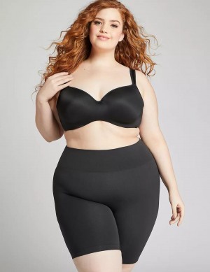 Women Lane Bryant Level 2 Shaping High-Waist Short Briefs Black | PKL8978EJ