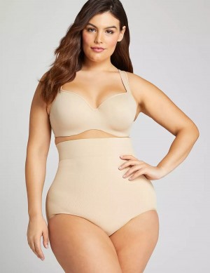 Women Lane Bryant Level 2 Shaping Ultra High-Waist Brief Briefs Beige | INR7857CE