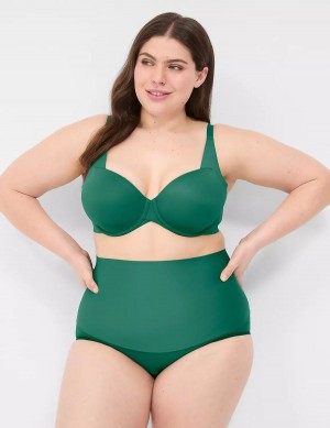 Women Lane Bryant Level 2 Totally Smooth High-Waist Briefs Dark Green | ZGF8415YR