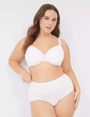 Women Lane Bryant Lightly Lined Full Coverage With Lace Bralettes White | URT5767WK