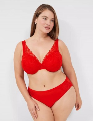 Women Lane Bryant Lightly Lined Full Coverage With Lace Bralettes Red | BWG9573YH