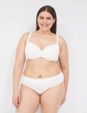 Women Lane Bryant Lightly Lined With Lace Balconette Bra White | NXV8153SB