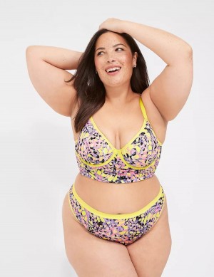 Women Lane Bryant Longline Demi Bralettes Yellow Multicolor | CPA8126GE