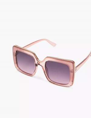 Women Lane Bryant Mauve With Goldtone Trim Square Sunglasses Purple | MKD1112UI