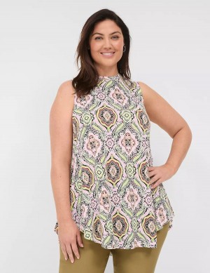 Women Lane Bryant Max Swing Sleeveless High-Neck Tunic T Shirts Multicolor | JNW257LJ