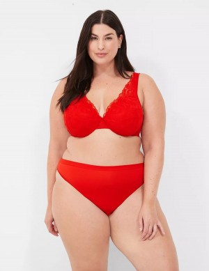 Women Lane Bryant No-Show French Cut Briefs Red | QVN782ML