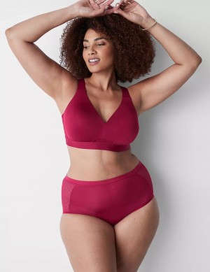 Women Lane Bryant No-Show Full with Lace Briefs Red | WUQ8850PL