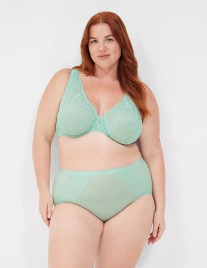 Women Lane Bryant No-Show Full with Lace Briefs Light Green | WLW5617XU