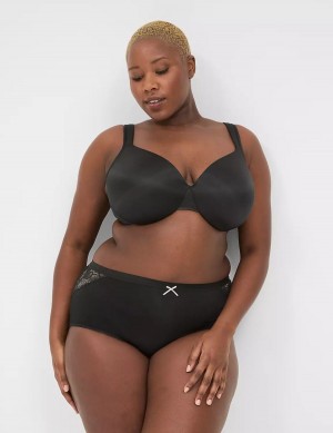 Women Lane Bryant No-Show Full with Lace Briefs Black | PNF7634LF