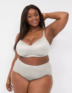 Women Lane Bryant No-Show Full with Lace Briefs White | VZP7018ZM