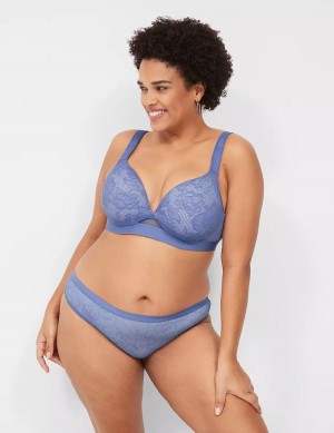 Women Lane Bryant No-Show Thong Panty Blue | HIJ1470PB