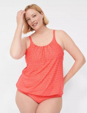 Women Lane Bryant No-Wire Blouson Tankini Bikini Top Coral | FSF3538RF