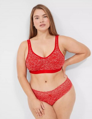 Women Lane Bryant No-Wire with Lace Unlined Bra Red | EEH823HN